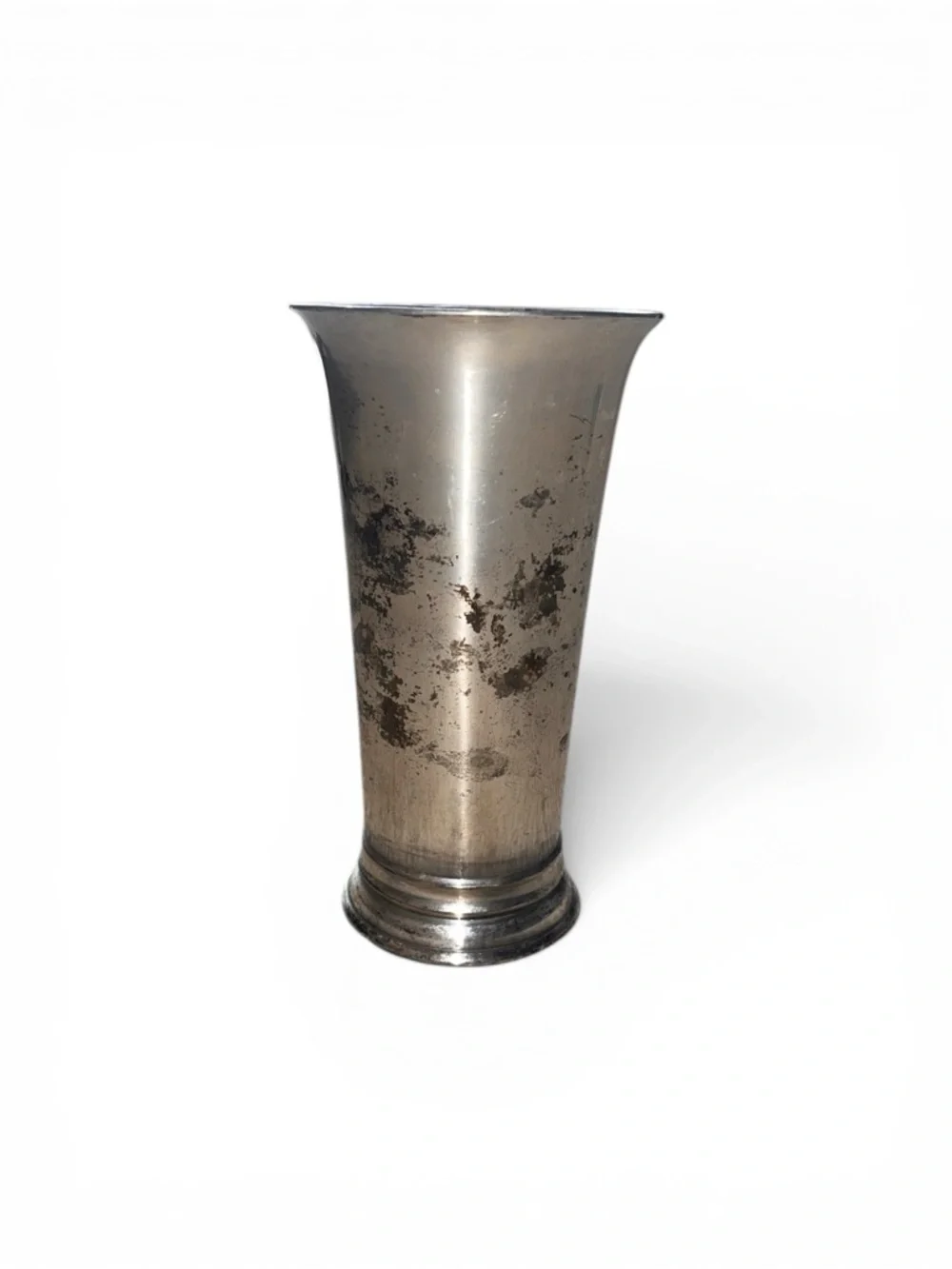 Restoration Hardware Silver Plated Pewter Flared Vase.